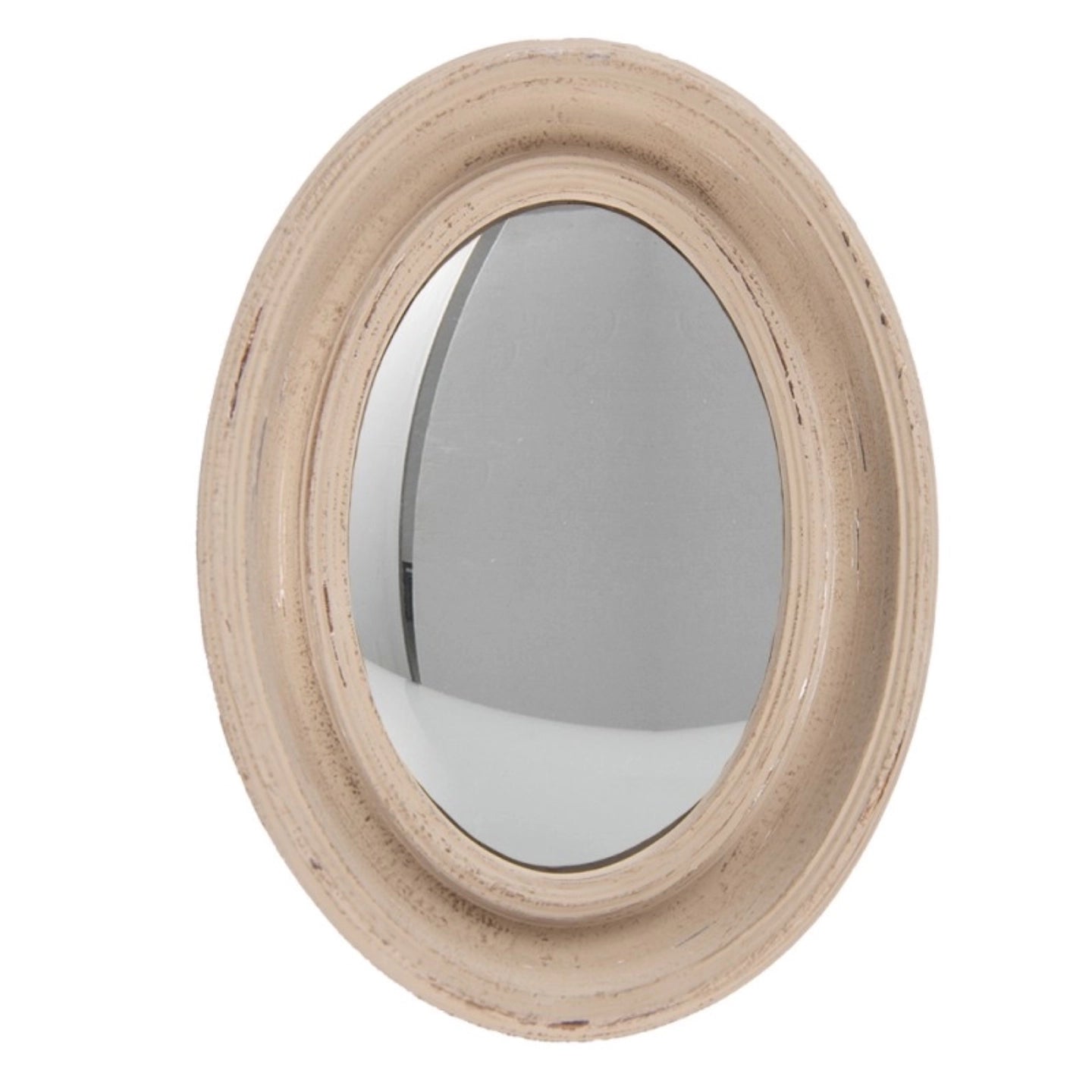 Miroir convexe beige ovale 24x32 cm