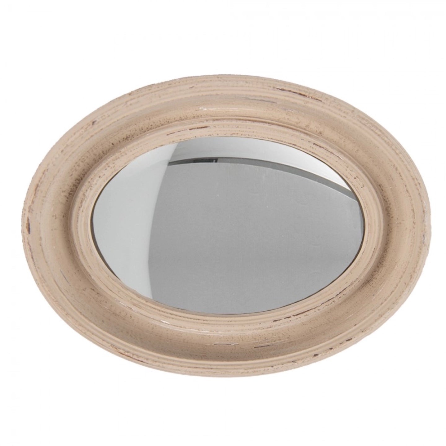 Miroir convexe beige ovale 24x32 cm