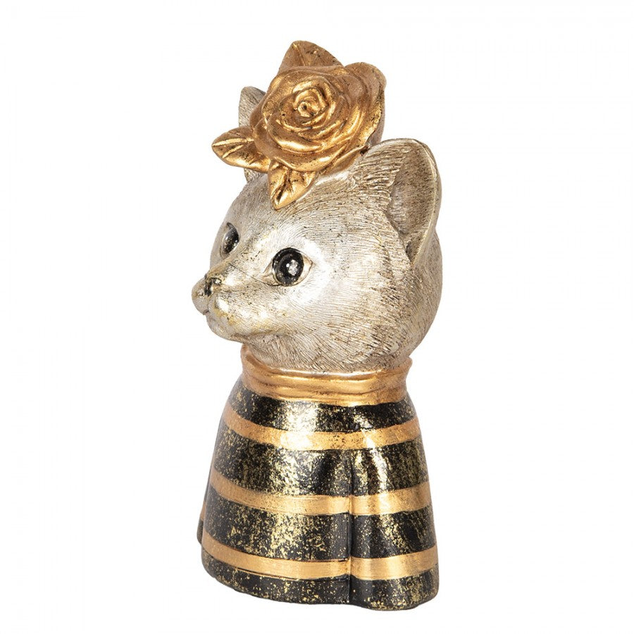 Figurine chat dorée