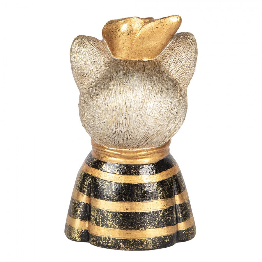 Figurine chat dorée
