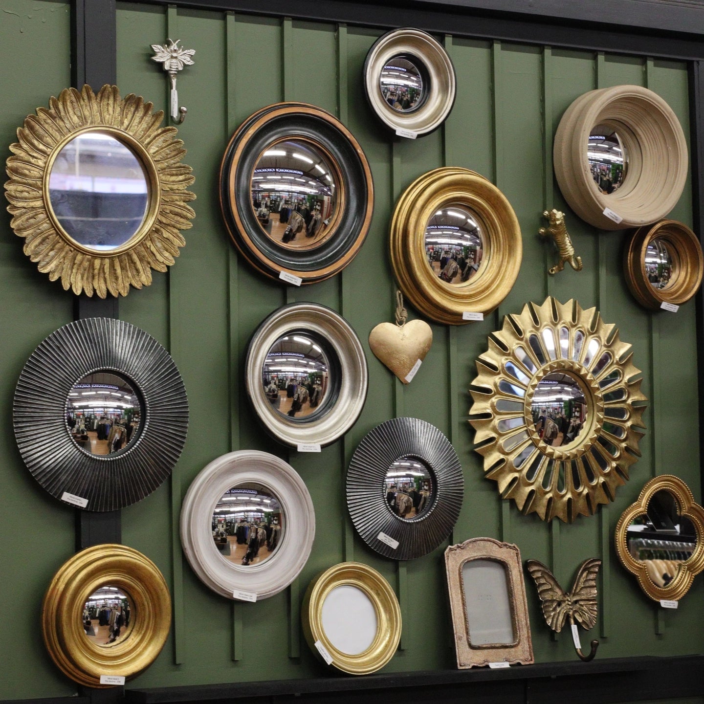 Miroir convexe doré 19 cm