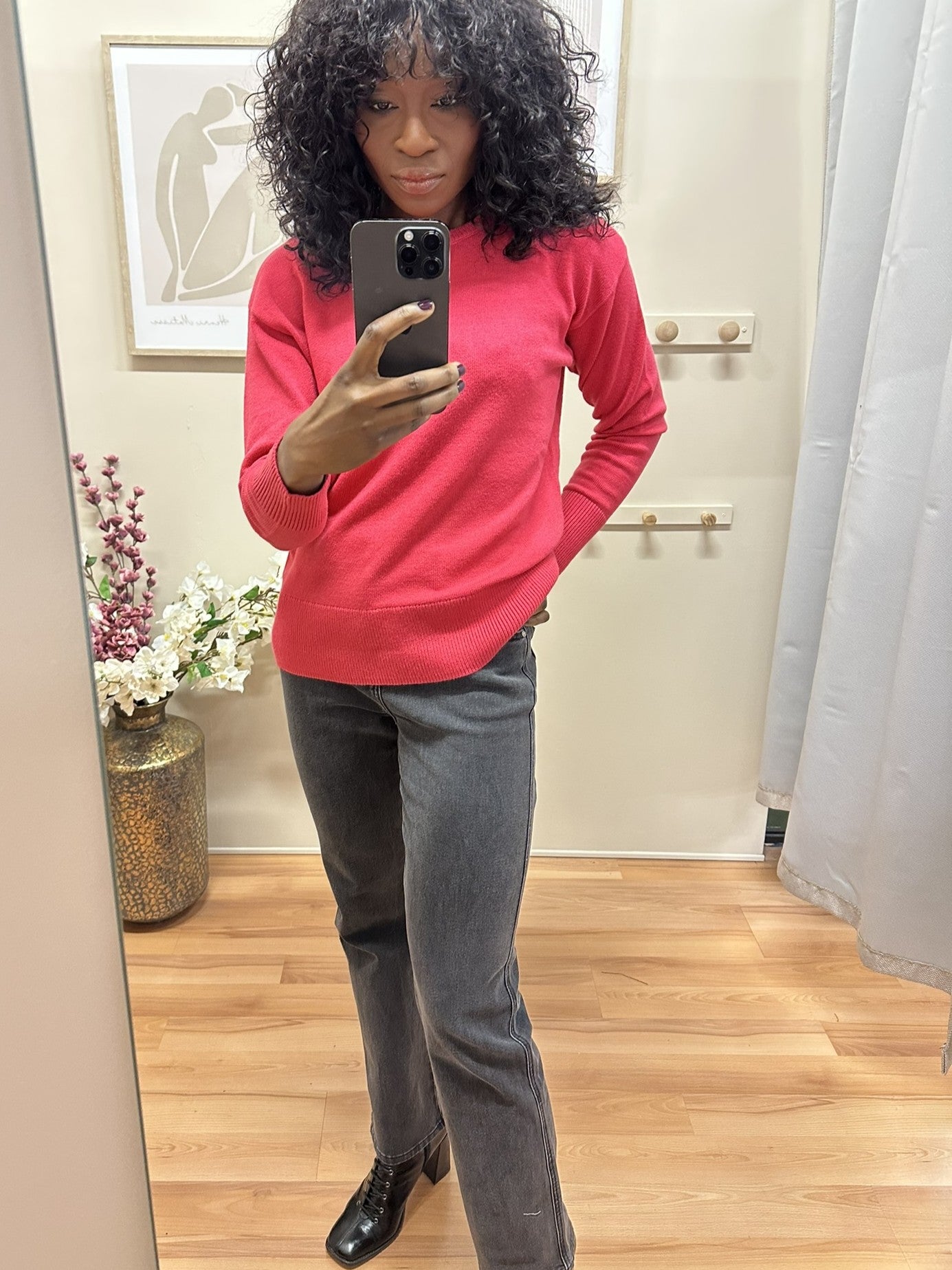 Pull Nonina framboise