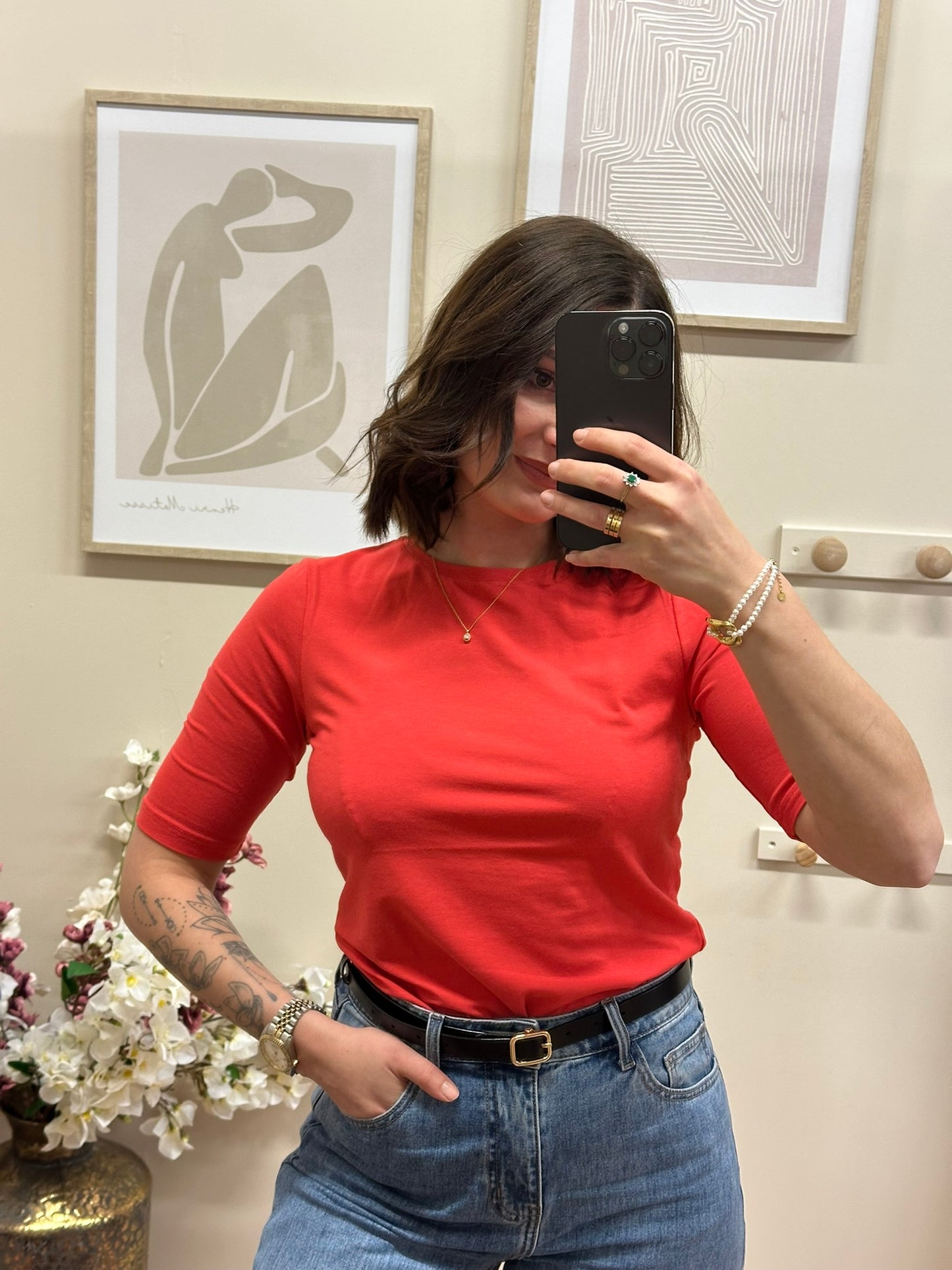 Tshirt Pomila corail