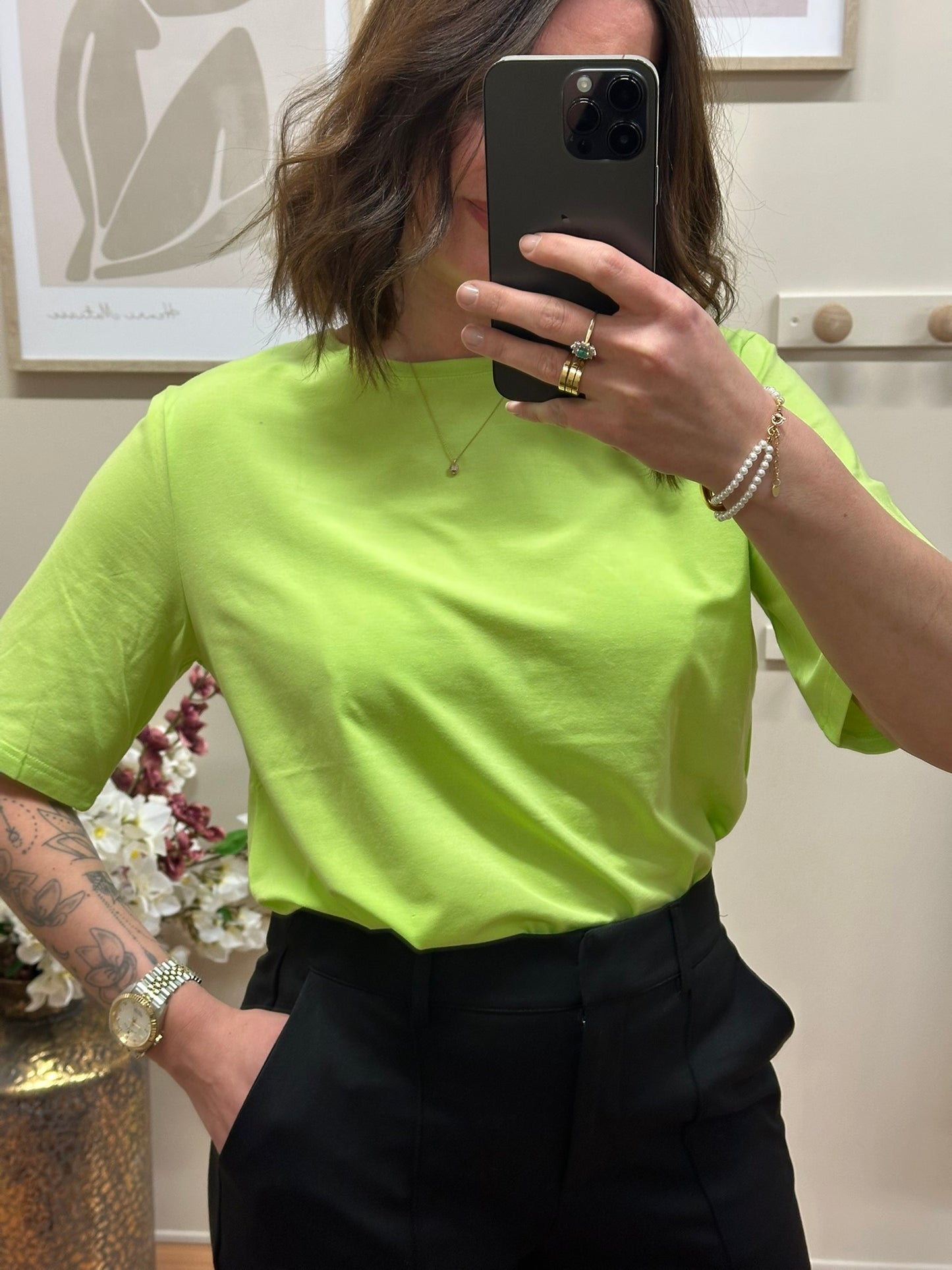 T-shirt Pamila vert fluo