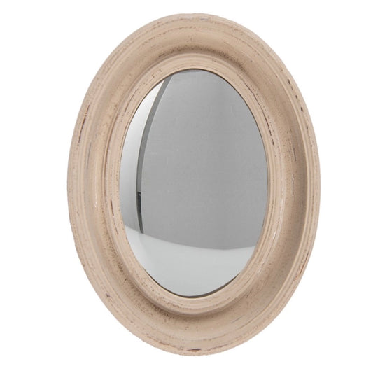 Miroir convexe beige ovale 24x32 cm