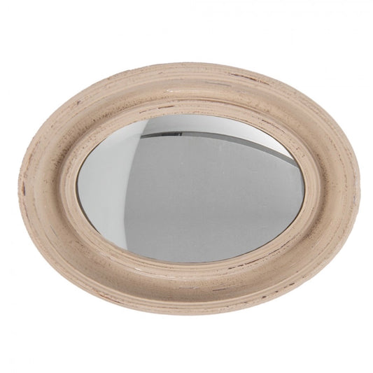 Miroir convexe beige ovale 24x32 cm