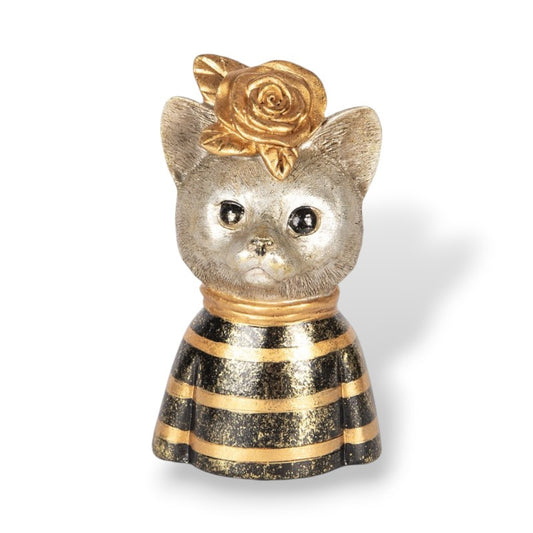 Figurine chat dorée