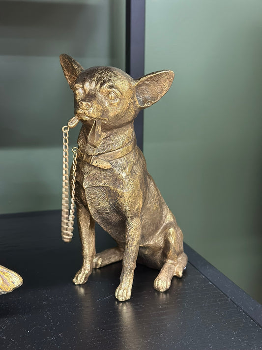 Figurine Chihuahua doré